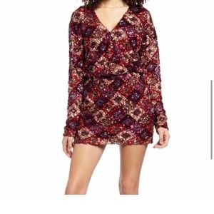 Endless Rose Sequin Long Sleeve Dress‎ Size S
